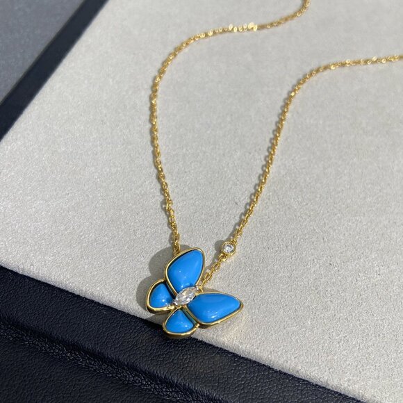 ✅✅✅Van Cleef & Arpels Blue Butterfly Necklace - Picture 5 of 9